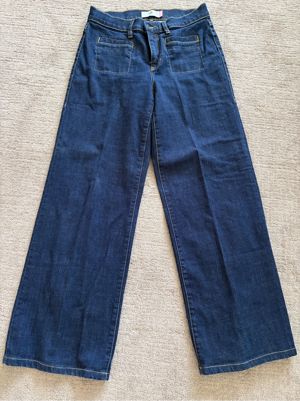 CAbi Venice Wide Leg Dark Blue Women’s Jeans Flared Size 8